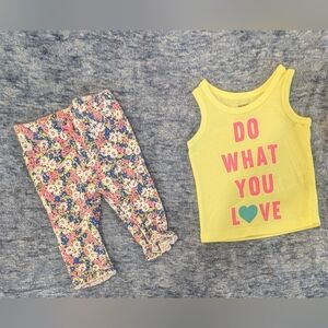 Carter's Bright Yellow Tank Top And Pants